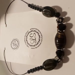 Lusu creations boutique glass beaded necklace 20 inches long .